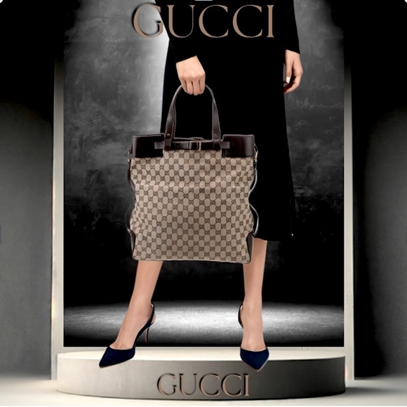 Gucci Vintage GG Canvas Buckle Tote - Picture 16 of 16